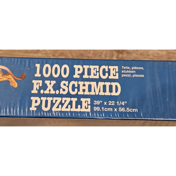 F. X. Schmid Puzzle "Pride Of The Plains" Lion 1000 Pieces New 1999 w/Defect - Picture 4 of 4